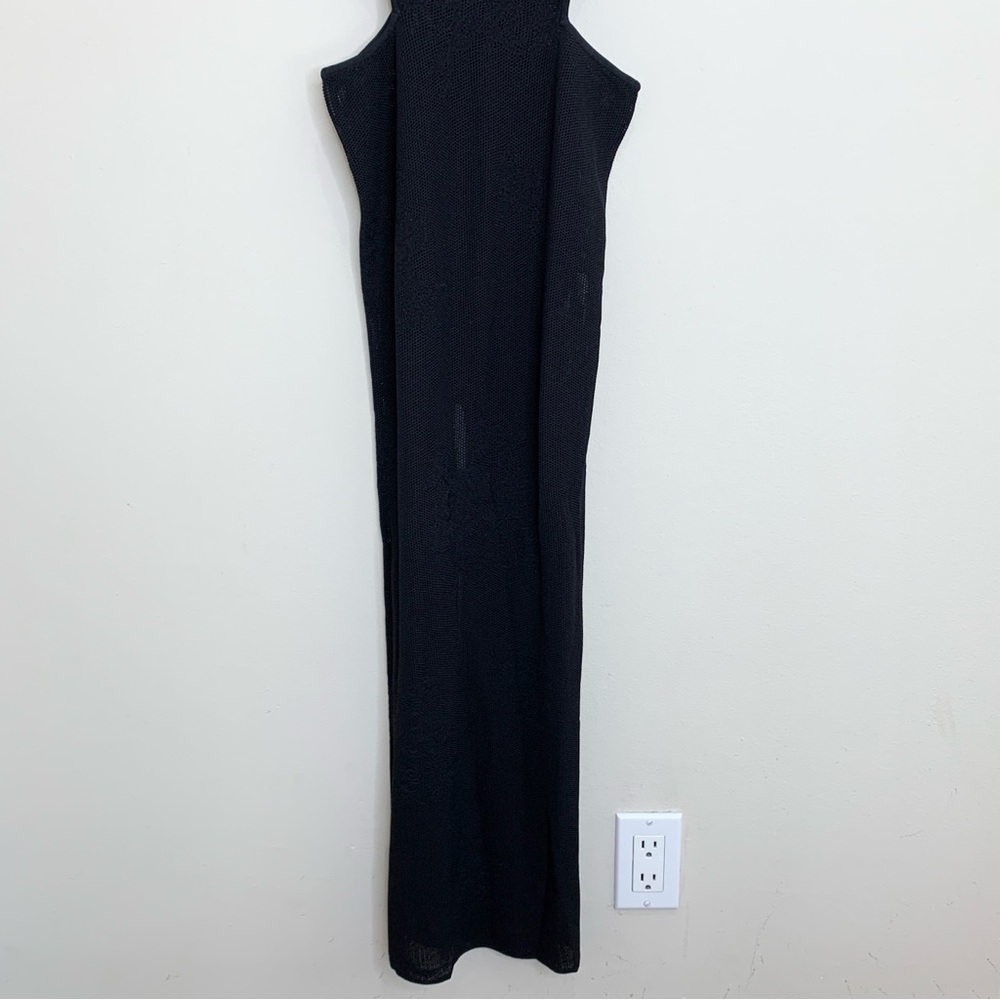 NEW Fleur Du Mal Lace Pointelle Knit Cutout Maxi Dress (Sz XS) Floral Black - Picture 11 of 16